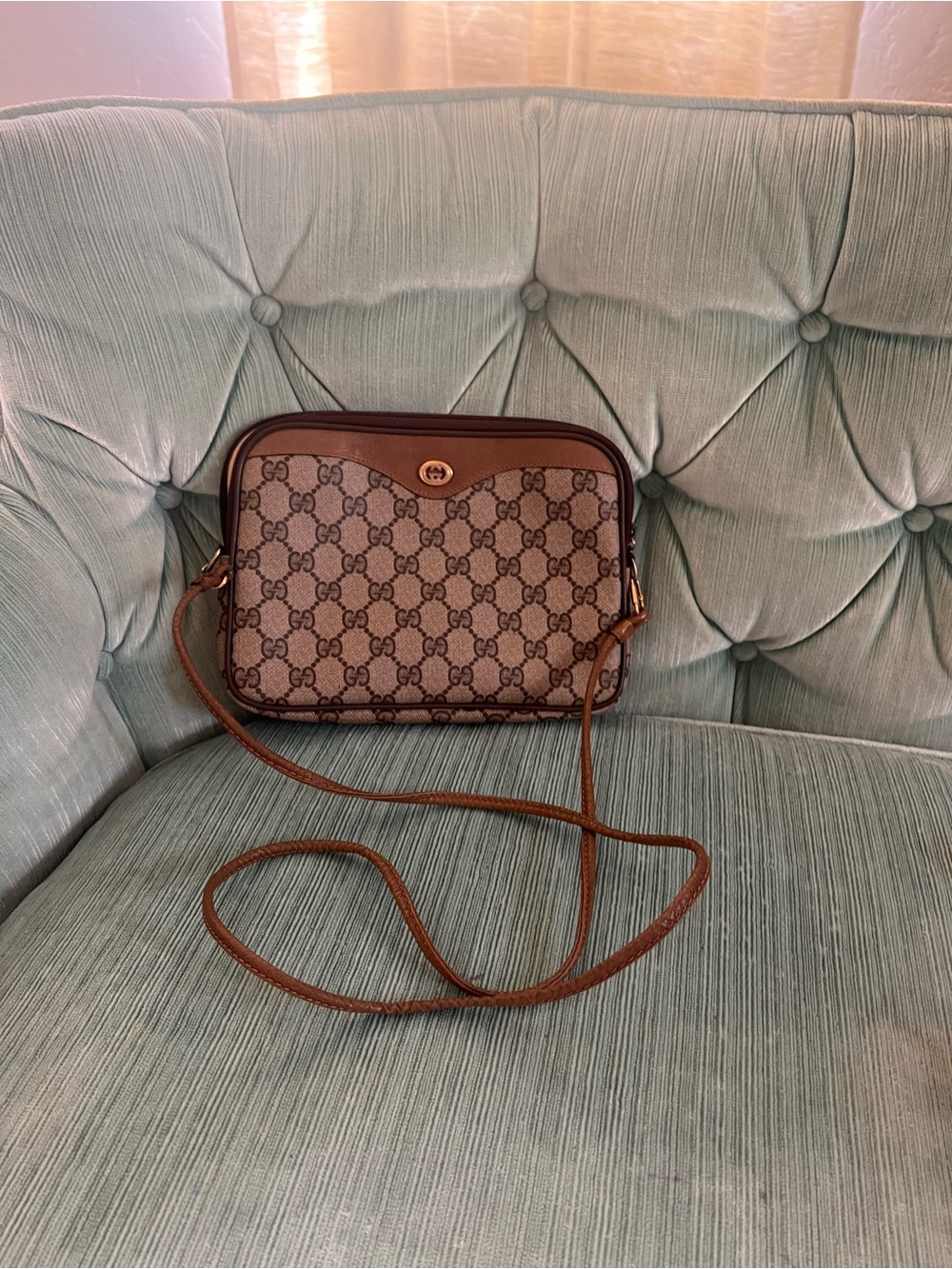 Gucci Brown & Beige GG Monogram Crossbody Bag